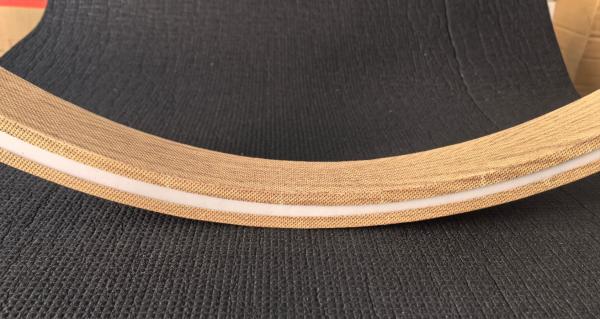 R400 Woodgrain Curved Ceiling Baffles Aluminum Composite Sound Absorption Panel