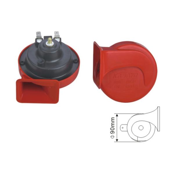 EST1011 Red Car Horn Replacement for boat truck , Snail Horn 510Hz 110DB Dia 90mm 3.7A