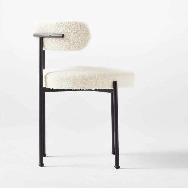 Adjustable Fabric Upholstered Dining Chair with Metal Legs