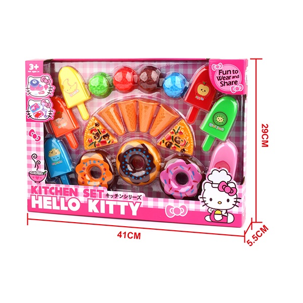 Plastic Children's Play Cooking Sets with Ice Cream Dessert Pizza Cake 23 Pcs