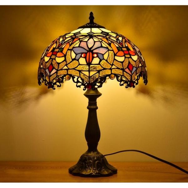 12 Inch European American Pastoral Retro Elk Stained Glass Table Lamp Living Room Bedroom Beside Art Gift Desk Lamp