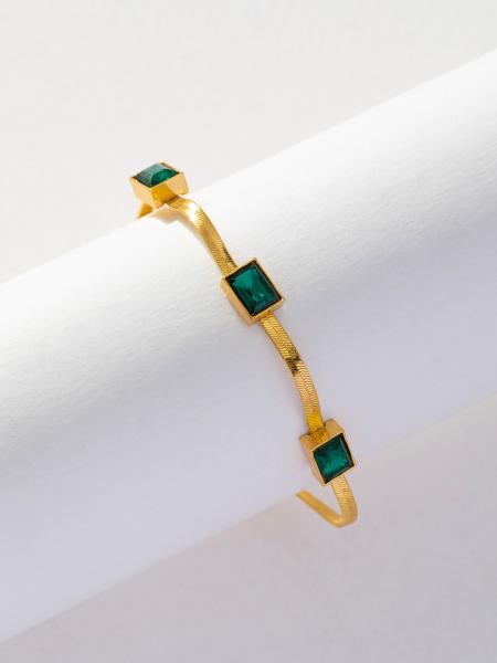 Fashion Green Square Bracelet for Women Men Jewelry Gift