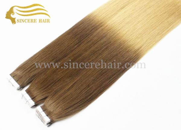 26 Inch LONG Ombre Hair Extensions for sale, 65 CM Long 2 Tone Color Ombre Remy Human Hair Extensions Tape In For Sale