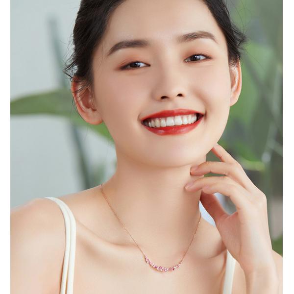 Шкентель группы цветка диаманта ожерелья 0.22ct группы сапфира девушек 40cm цепной