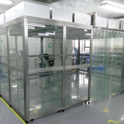 H14 HEPA Soft Wall Cleanroom Booth Portable Easy Assembled With Laminar Flow FFU Ceiling PVC Curtain