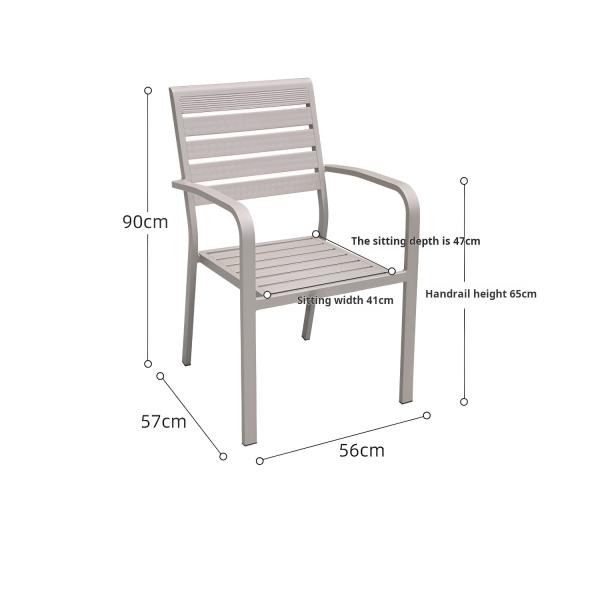 Outdoor Patio Dining Table With Stackable Chairs For Terrace