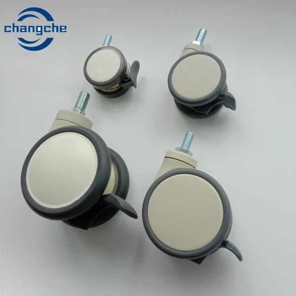 3 Inch Silent Soft TPR Nylon Caster 100mm Castors With Brakes