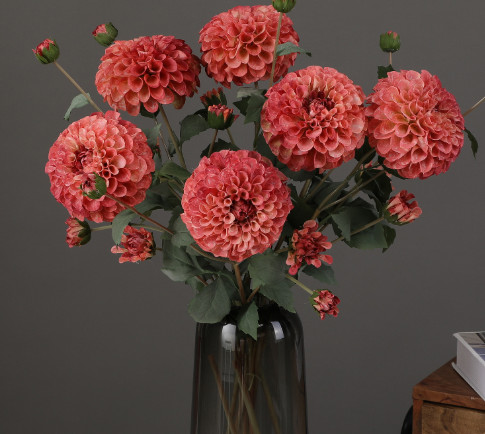 Simulation de style européen corail fleur de Dali fleur de Dali mariage décoration de la maison fleuriste bouquet soie fleur décoration fausse fleur