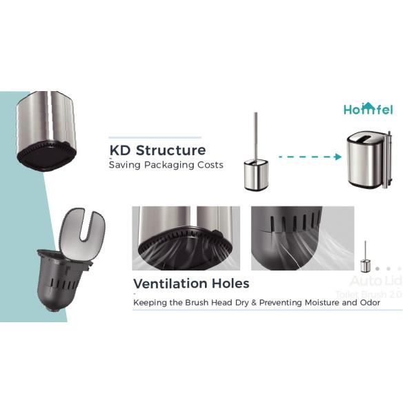 Fashion Steel Toilet Cleaning Brush And Holder With Contemporary Design