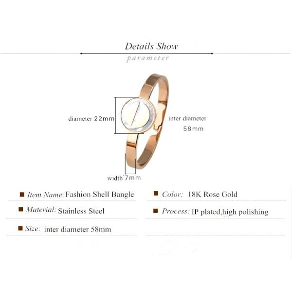 OEM high quality Charm fashion rose gold metal stainless steel bracelet for women Meta and Shell Bracelet