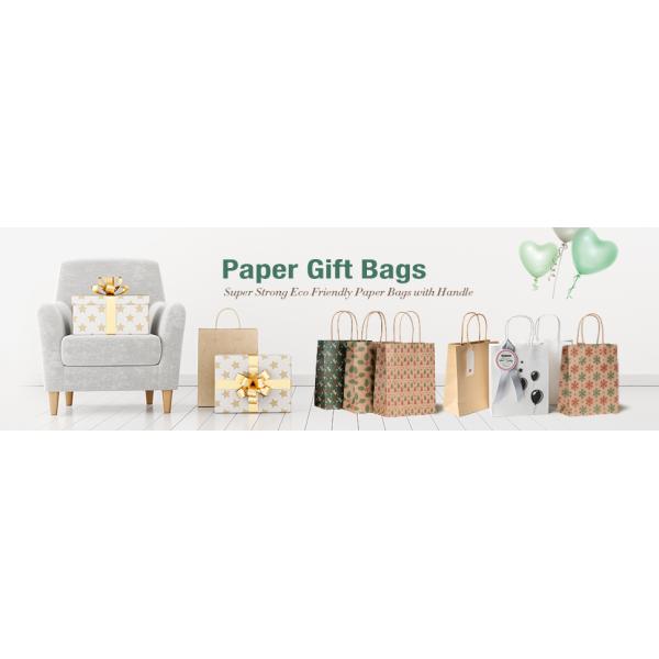 Party, Wedding, Business, Craft, Ornaments, Presents, Christmas Party Supplies, Kraft Paper Gift Bags with Handles