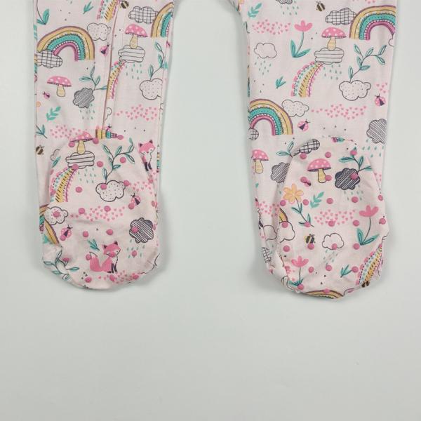 Newborn Bodysuit Rompers with Zipper Close and Printing Pattern in Customized Color