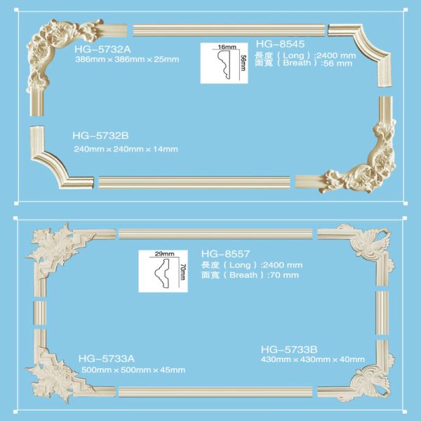 Popular New Factory Price Skirting Polyurethane Ceiling Mold Decorative PU Crown Moulding