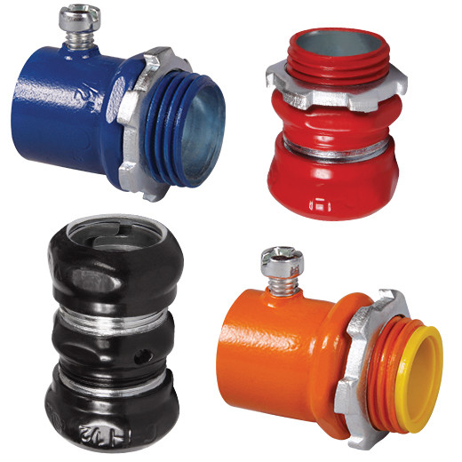 Carbon Steel Metal Conduit Connectors Powder Coating Multi Colors Optional