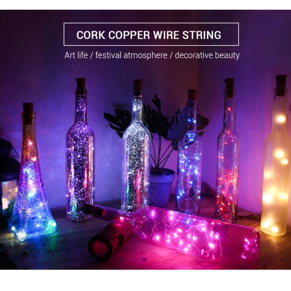 Пробочка 2M 20 светов бутылки вина гирлянды медной проволоки СИД