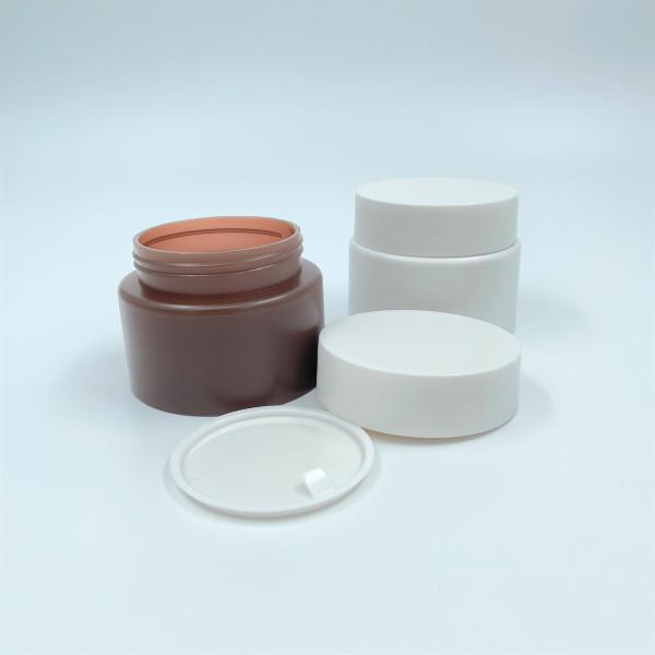 Single Wall Round Flat 100ml Plastic Cream Containers For Cosmetic Packaging