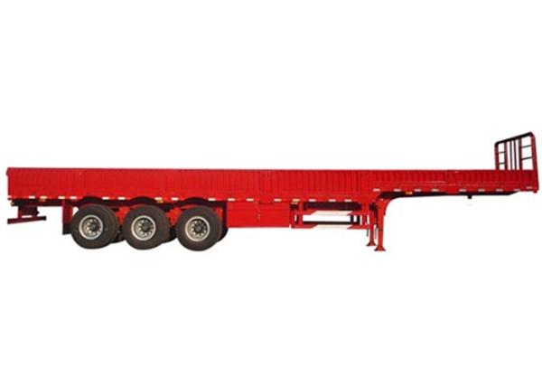 3 transporte vermelho do reboque da carga de maioria do reboque 6.5T da parede lateral do eixo 500mm semi
