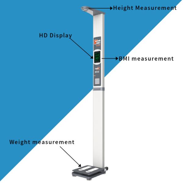 Ultrasonic BMI Height and Weight Scale for Hospital 300kg Capacity Measuring Human Body