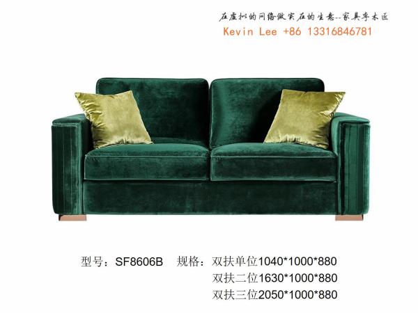 American style Sofa set furniture by fabric upholstered light luxury sofa with Sofa tables and foot ottoman for Villa