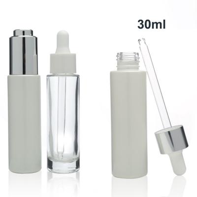 a garrafa de vidro reta magro do conta-gotas do soro do espaço livre 30ml para óleos essenciais dos cuidados com a pele selou garrafas