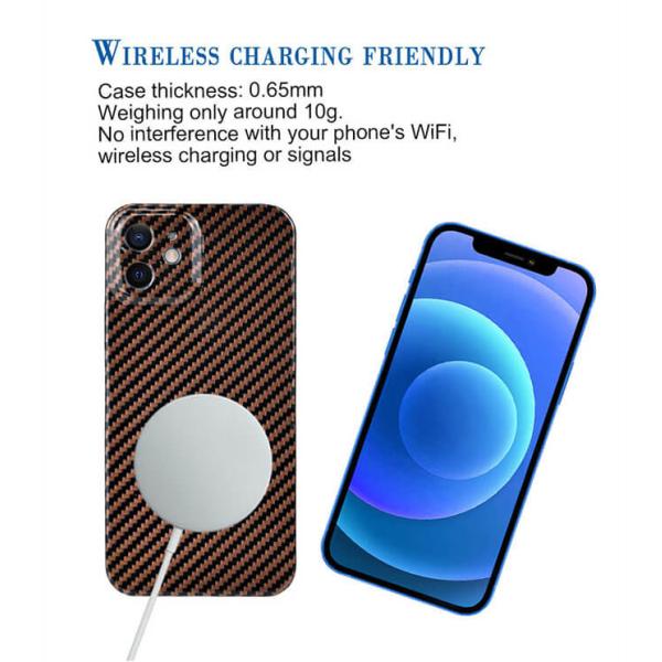 случай iPhone 12 волокна Aramid углерода толщины 0.65mm ультра светлый лоснистый