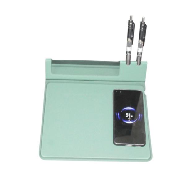 Customized Logo Magnetic Multifunctional Rectangle Pu Leather Wireless Charging Foldable Mouse Pad