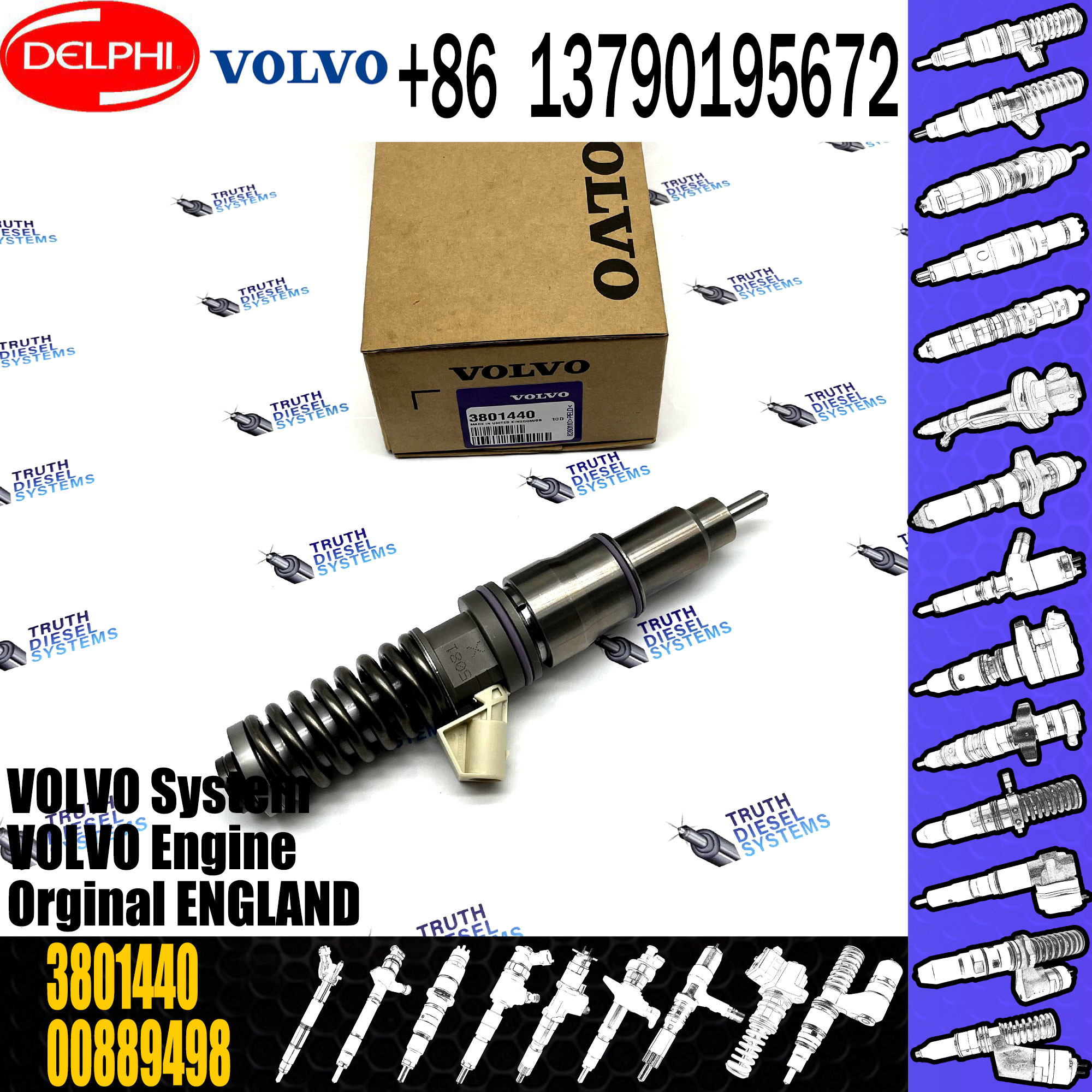 Новый инжектор дизельного топлива 3801368 BEBE4D30001 3801368 TAD1340VE 21379931 для VOL.-vo Ручк-животиков MD13 BEBE4D27001 3803655 38014