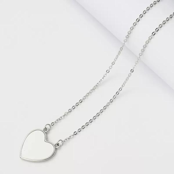 Custom Love Heart Shaped Necklace Sublimation Memorial Necklace Blanks
