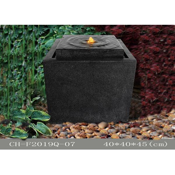 Stone Effect Square Polyresin Led Light Water Fountain Outdoor