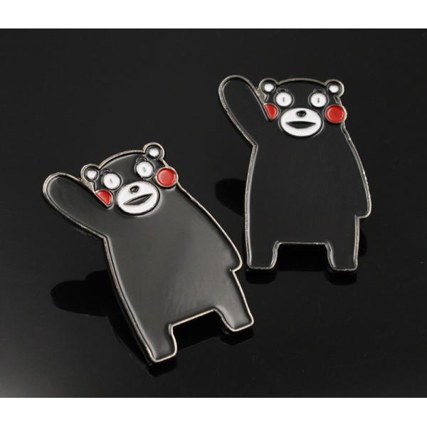 Customized metal zinc alloy black nickel paint student company animal bear brooch pin badge cartoon metal badge logo