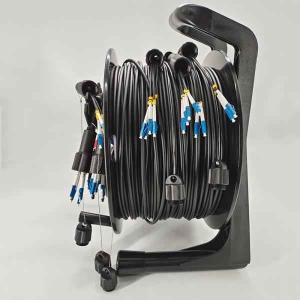 OEM Retractable Tactical Fiber Optic Cable 100m 200m 500m Armored Patch Cord