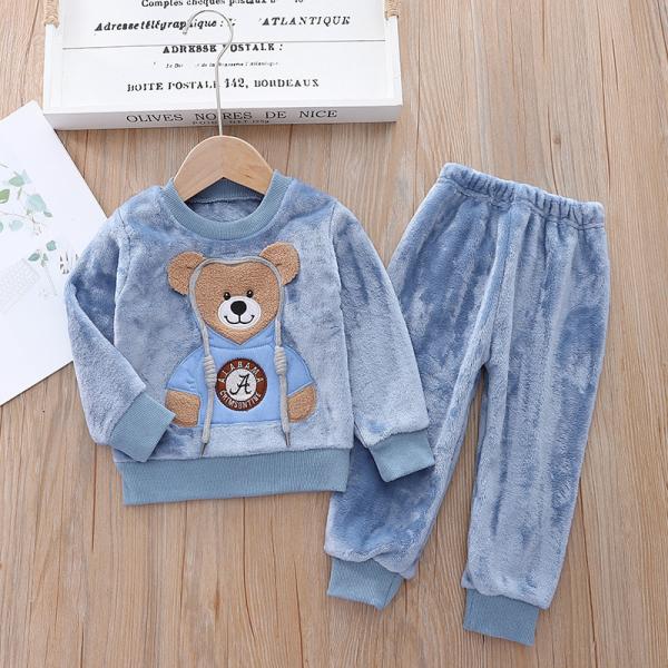 Criança Brown 28kg Teddy Bear Wearing Pajamas Sleepwear do bebê 145cm para o outono
