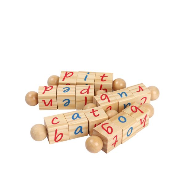 Montessori Phonetic Reading Blocks Educational Toys for  3 4 5 6 Year Old children