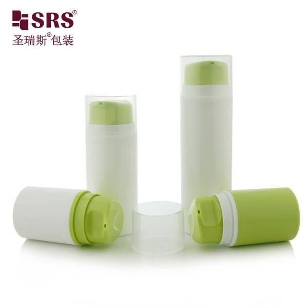 PA605 30ml 50ml 80ml 100ml 120ml 150ml 200ml Injection Couleur verte brillante Belle pompe de crème pour le visage Bouteille sans air Bouteille anti-fuite