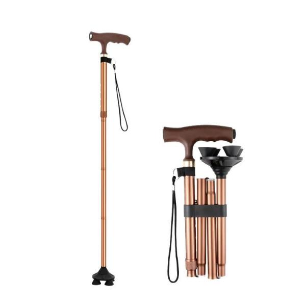 Disabled Four Legs Medical Walking Crutches Aluminium Alloy For Outdoor