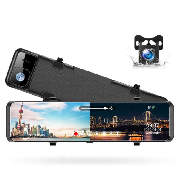 RoHS 2.5K 12 Inch Mirror WDR Waterproof Dash Cam Right Hand Drive