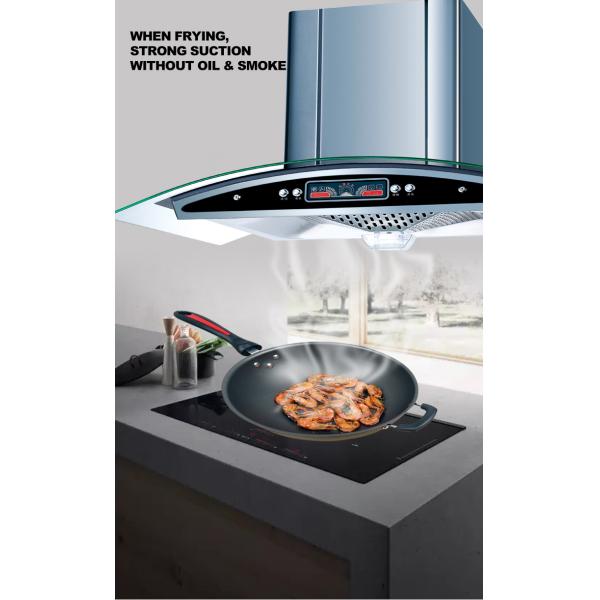 Sleek Curved Glass Cooker Hood Range 1200 Cfm Arc Shape