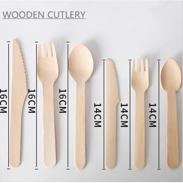 160mm JFB Craft Disposable Kraft Paper Wooden Cutlery Set With Napkins