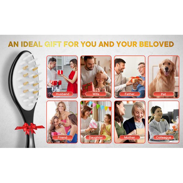 Red LED Hair Growth Therapy Comb 650nm EMS Vibration Hair Brush