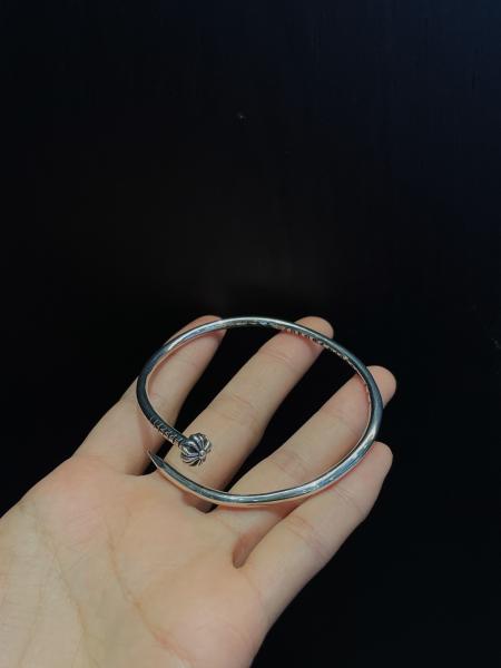 Polished Finish 925 Silver Bangles Round Hypoallergenic Fashionable