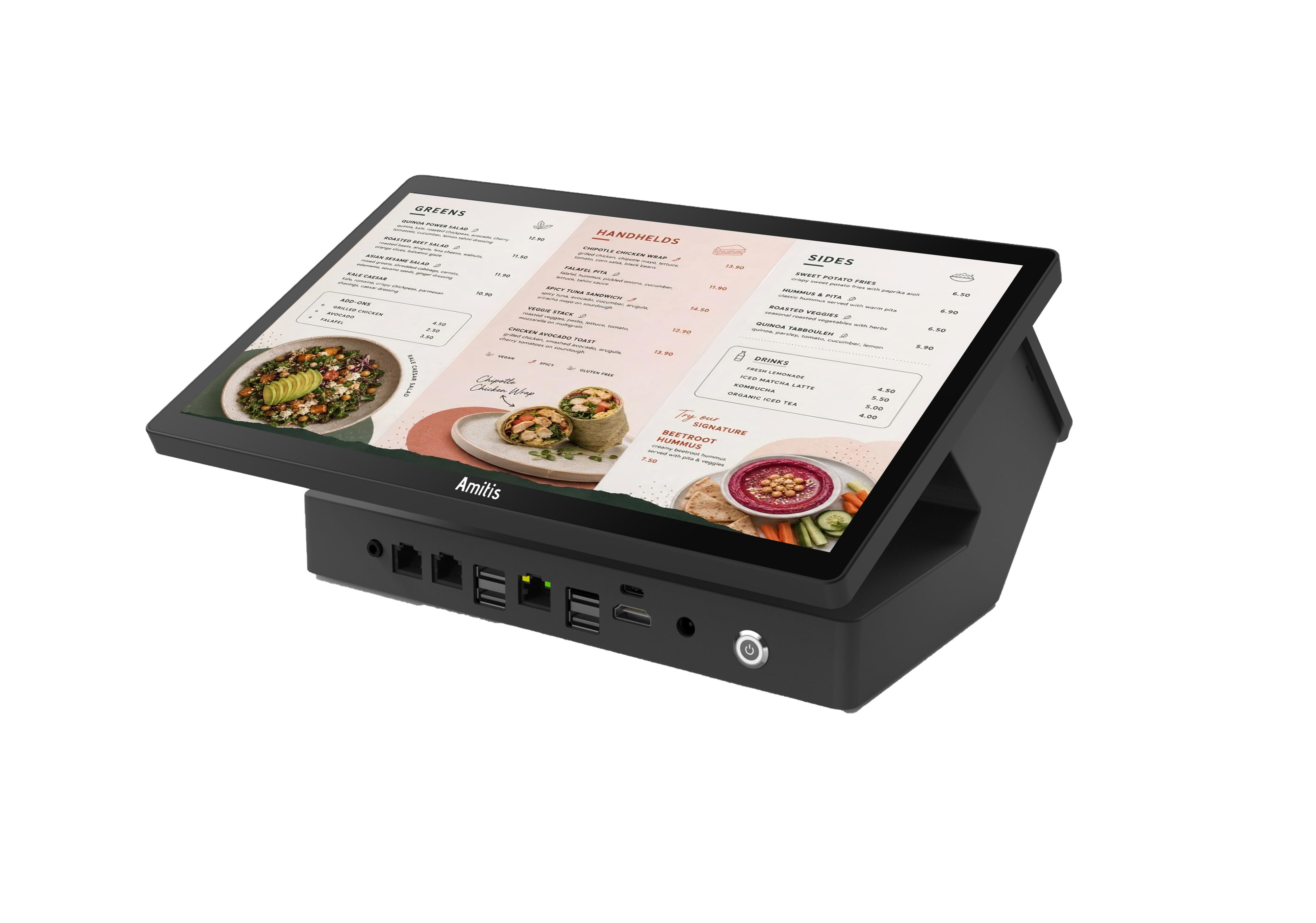 Sleek Customer Facing Display POS With Interactive Sub Screen Retail Checkout POS
