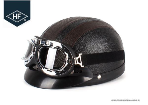 57 - 62cm Universal Motorcycle Riding Helmets With Goggles For Halley 660g Weight