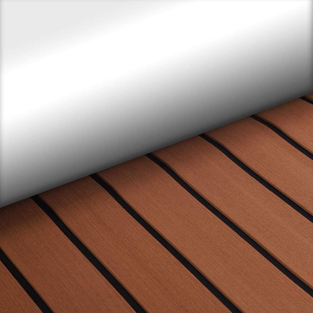 Self Adhesive EVA Deck Sheet Dark Brown Black Straight Stripe