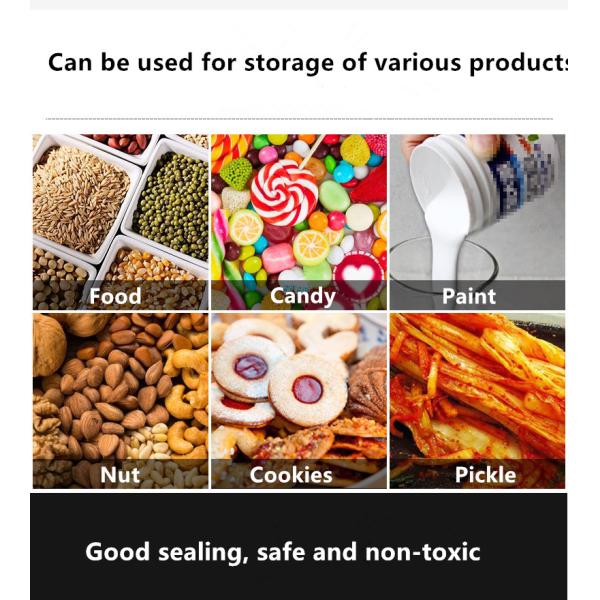 Envasado en polvo Jarrón HDPE con boca ancha y cuello de tornillo sellado en negro/blanco/transculento