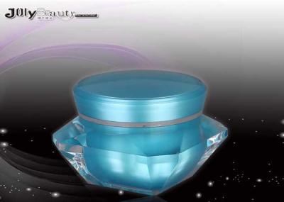 Eco Friendly Sky Blue Plastic Jar Containers 42 Mm Height , Round Plastic Jars