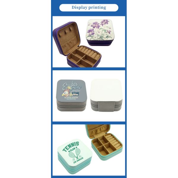 Direct Factory Supply Sublimation Jewelry Box Blanks Customizable PU Leather Jewel Cases Personalized Logo for DIY Organizers