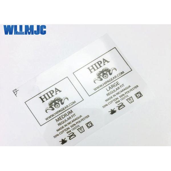 Wholesale Factory Bulk Custom Brand Iron on Size Tag Garment Washing Instruction Heat Transfer Neck Labels for Clothing