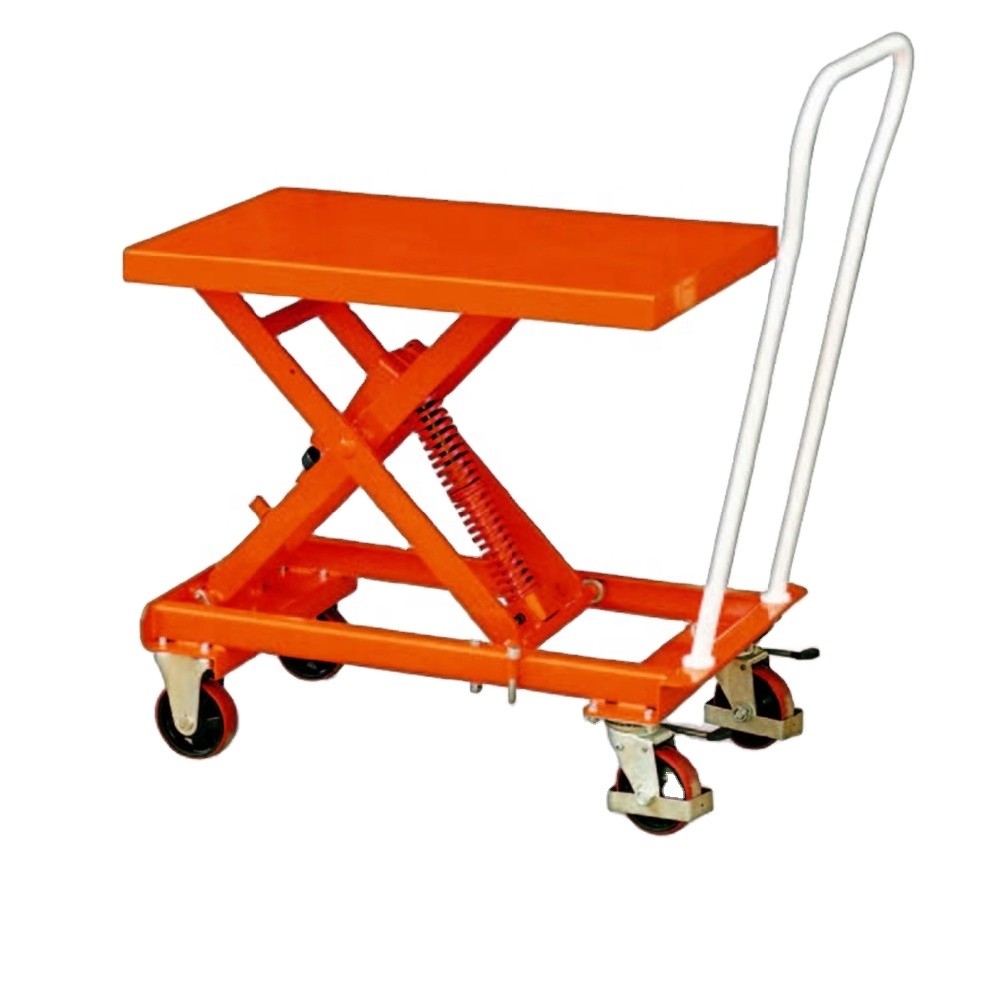 Руководство активированное весной Scissor платформа подъема емкости вагонетки 210kg подъема ручная