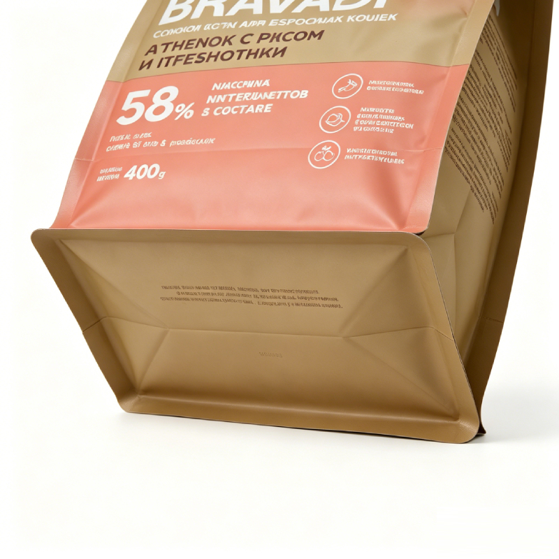 OEM ODM High Barrier Aluminum Foil Pet Food Pouch | Custom Printed Eight Side Seal Bag For Lamb & Rice Formula Adult Cat Dry Kibble Private Label