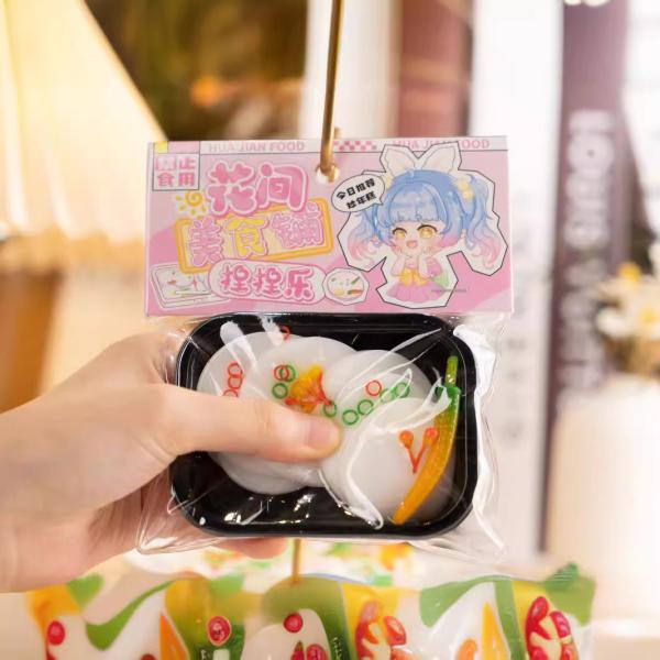 Diseño de comida de frutas divertidas Niños apretando juguetes para el jardín de infantes Adultos descompresión